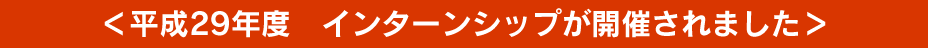 平成29年度 インターンシップ プログラムが開催されました